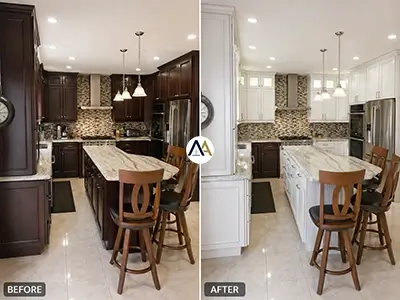 Bayview Village - Dark Walnut Maple Painted Snowfall White